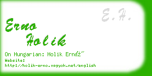 erno holik business card